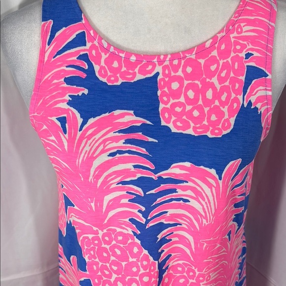 Lilly Pulitzer Pink and Blue Tropical Print Dress Size Small - Picture 3 of 8